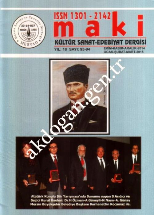 MAKİ DERGİSİ - SAYI 93-94 / EKİM KASIM ARALIK 2014 / OCAK ŞUBAT MART 2015