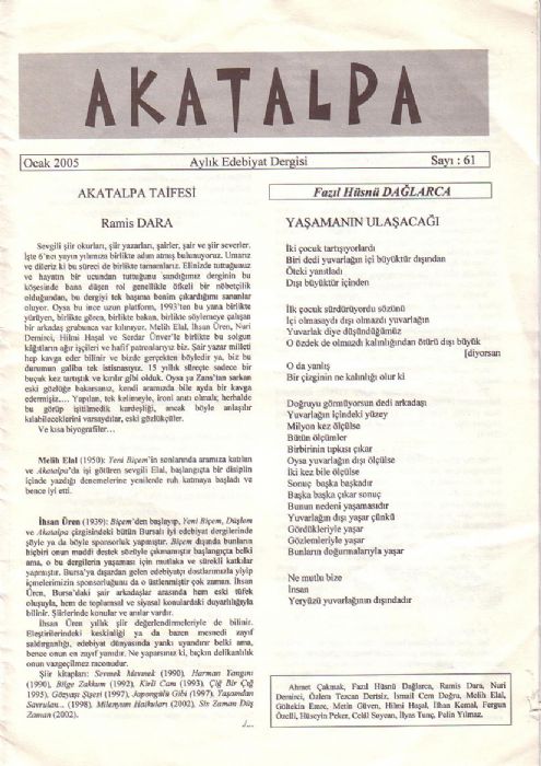 AKATALPA DERGİSİ - SAYI 61 - OCAK 2005