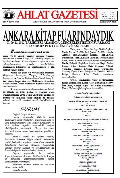 AHLAT GAZETESİ - SAYI 146 - OCAK 2013