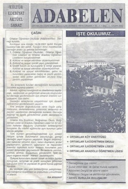 ADABELEN DERGİSİ - SAYI 1 - OCAK 2002