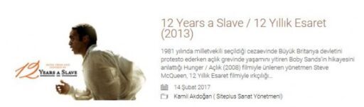12 Years a Slave / 12 Yıllık Esaret (2013)