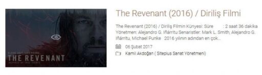 The Revenant (2016) / Diriliş