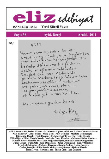 ELİZ DERGİSİ - SAYI 36 - ARALIK 2011
