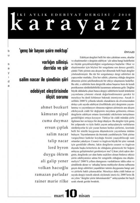 KARAYAZI DERGİSİ - SAYI 10 - MART NİSAN 2010