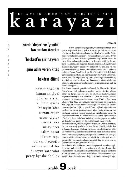 KARAYAZI DERGİSİ - SAYI 9 - ARALIK 2009 OCAK 2010