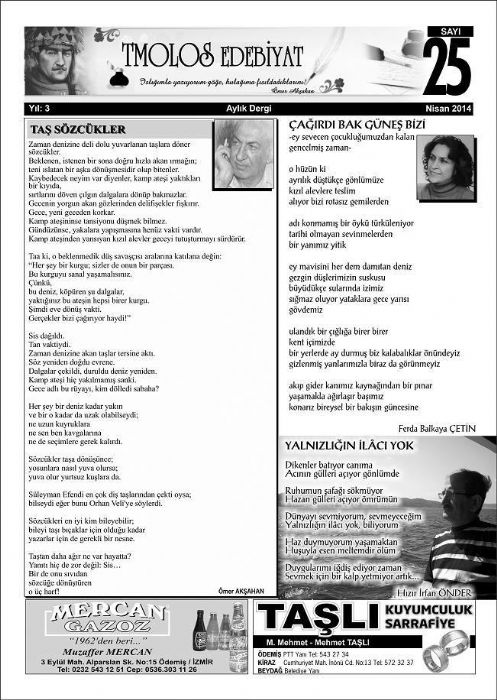 TMOLOS DERGİSİ - SAYI 25 - NİSAN 2014