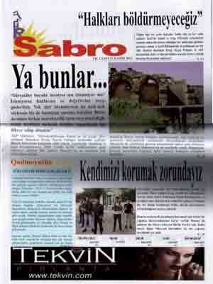 Sabro Gazetesi - Sayı 21 - Kasım 2013