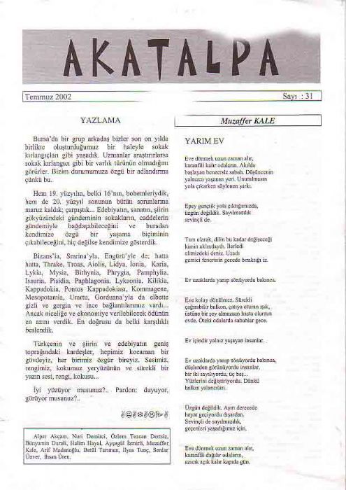AKATALPA DERGİSİ - TEMMUZ 2002 - SAYI 31