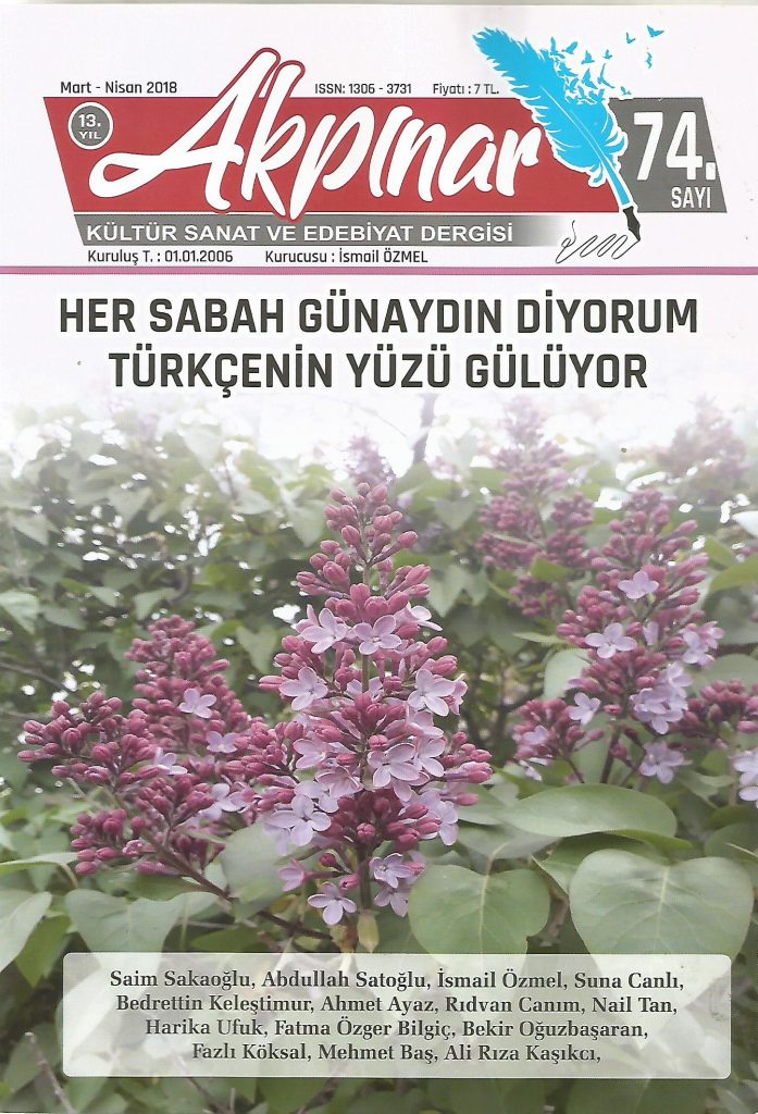 Akpınar Dergisi, Sayı 74, Mart Nisan 2018