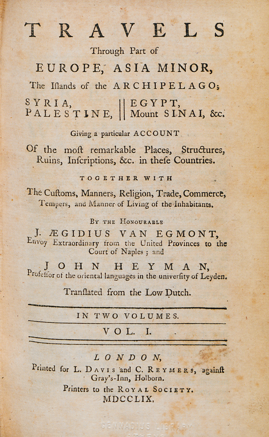 Seyahat(name)lerdeki Antakya – 8 Van Egmont – John Heyman